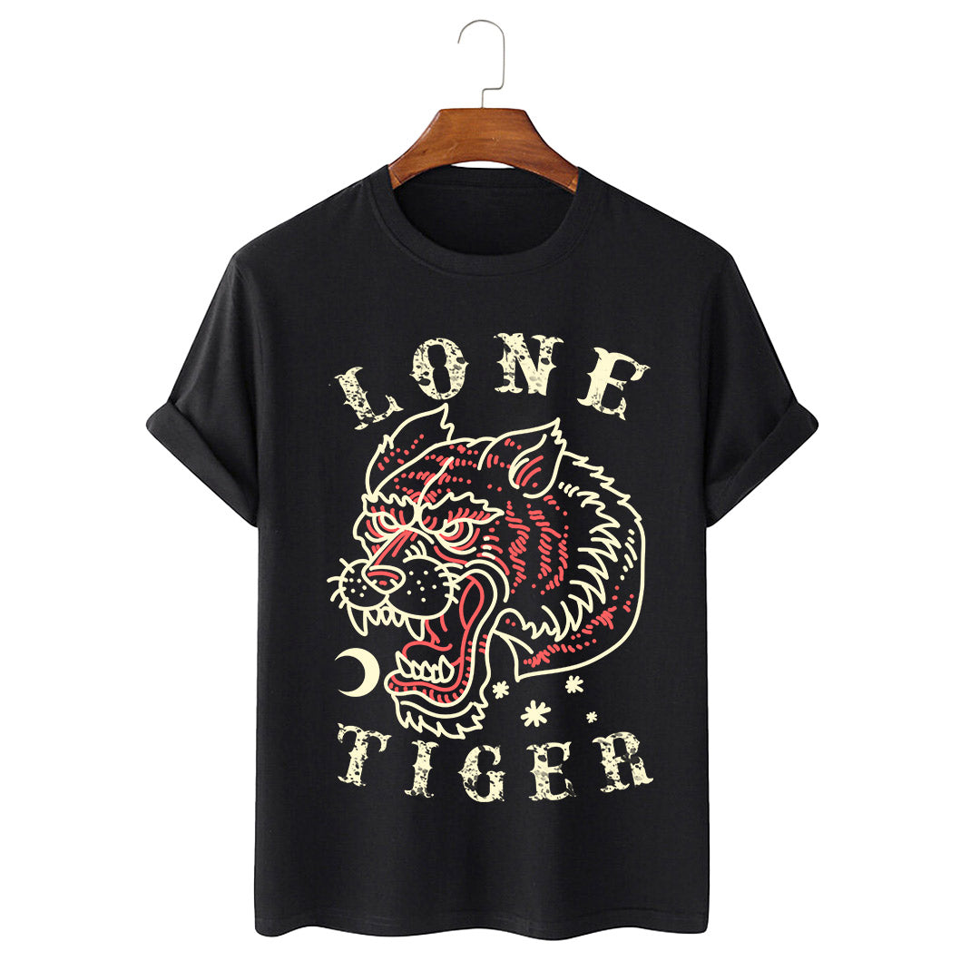 Tricou Negru Lone Tiger