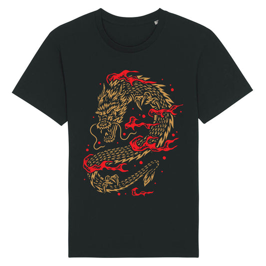 Tricou Negru Fire Dragon