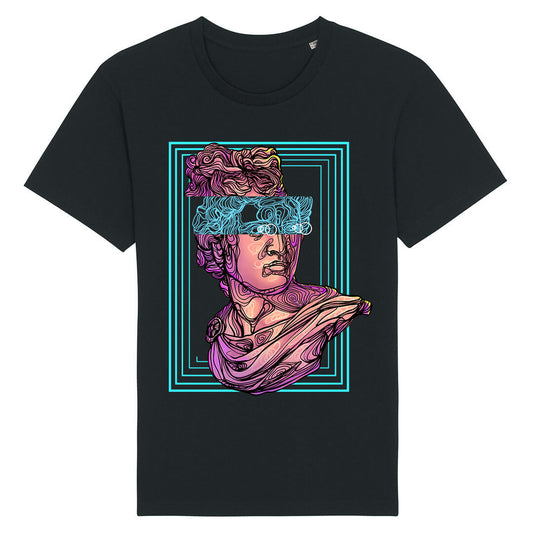 Black T-Shirt With Vibrant Kaleidoscopic Graphic Print