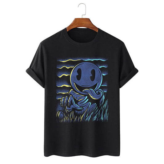 Black Smiley Face Graphic T-Shirt